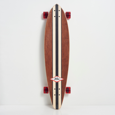 Finless Duke Longboard made of mahogany, maple, dyed poplar